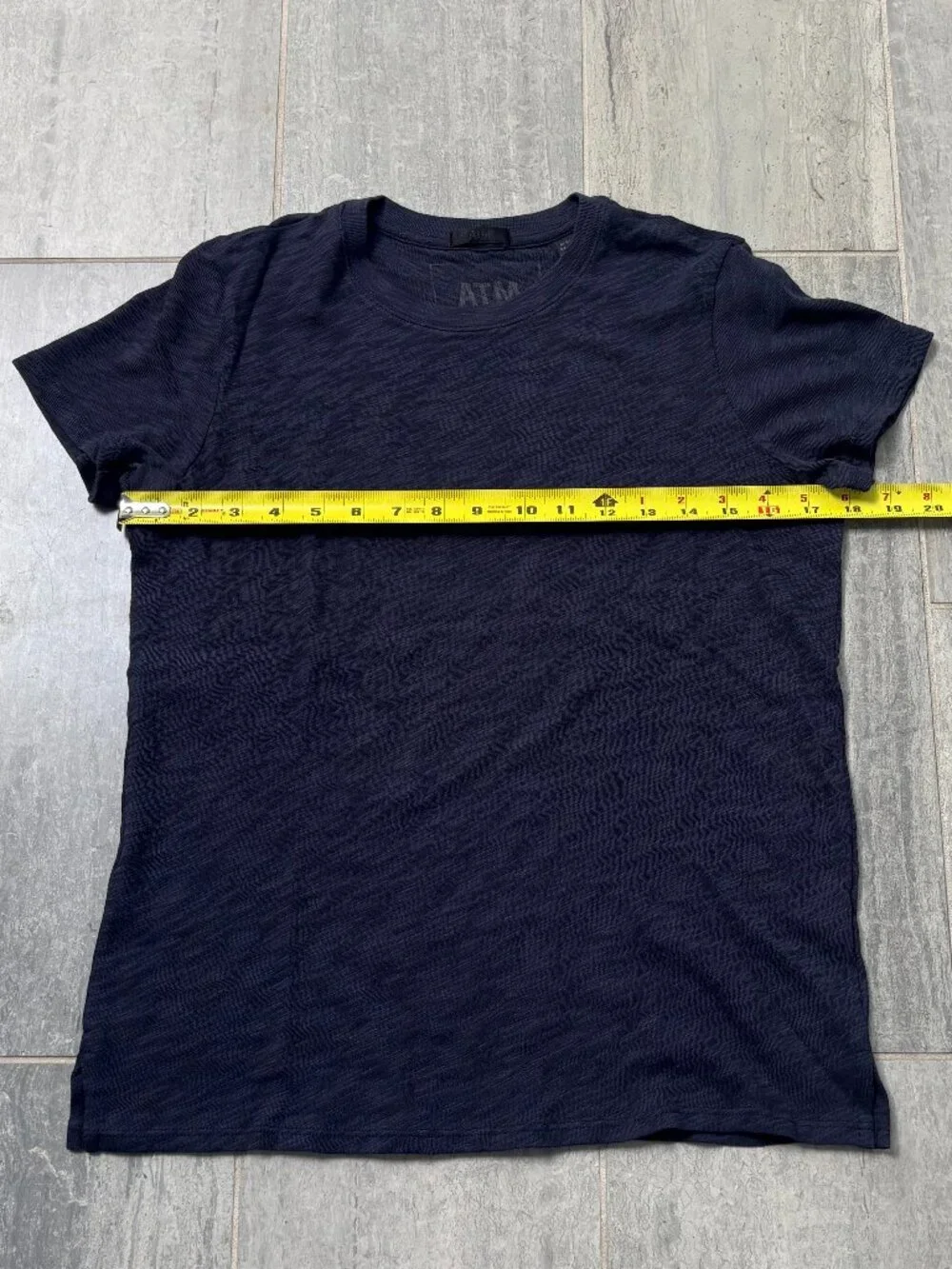 ATM Anthony Thomas Melillo Slub Cotton Crewneck Tee Blue Medium - Picture 8 of 9